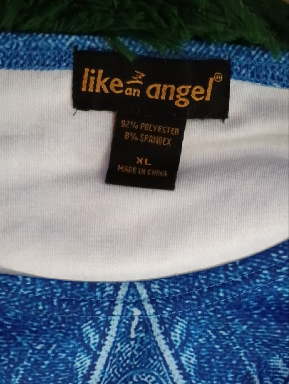 like an angel Blue Denim-Print Two-Piece Skirt Set - Picture 2 of 6